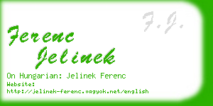 ferenc jelinek business card